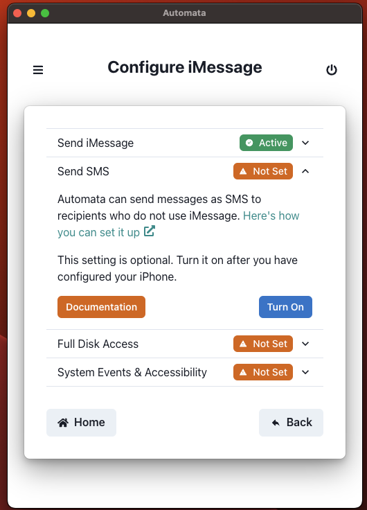 Enable SMS