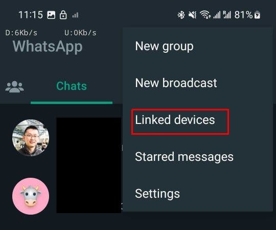 Click on Linked Devices